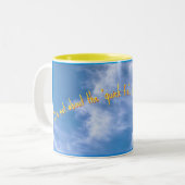 Het gaat over de reis, Mug Tweekleurige Koffiemok (Voorkant links)