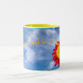 Het gaat over de reis, Mug Tweekleurige Koffiemok (Center)