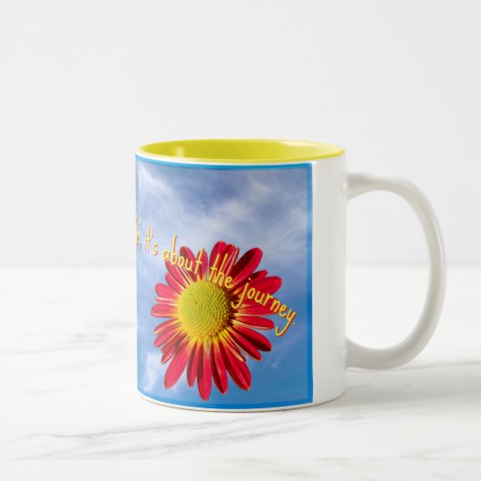 Het gaat over de reis, Mug Tweekleurige Koffiemok (Rechts)