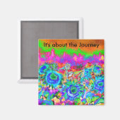 Het gaat over de Reis Zonnebloemvelden  - Blauw Magneet (Voorkant / Achterkant)