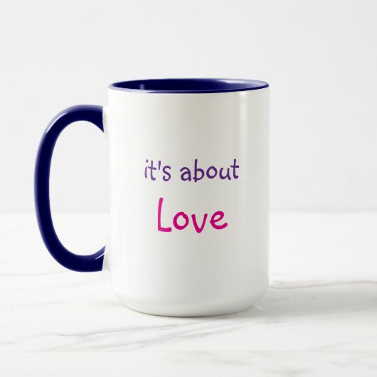 Het gaat over liefdesboodschap koffie mok (Links)