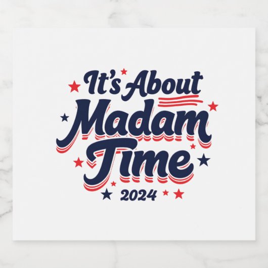 Het gaat over Madam Time Kamala Harris verkiezing Bier Etiket (Enkel label)