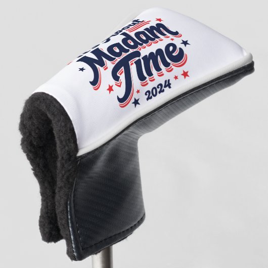 Het gaat over Madam Time Kamala Harris verkiezing Golfheadcover (3/4 voorkant)