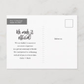 Het gaat over Time Elopement Foto Aankondiging (Achterkant)