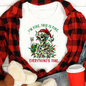 Het gaat wel. Dit is prima. Skelet Grappig Kerstmi Tri-Blend Shirt