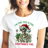 Het gaat wel Dit is prima Skelet Grappige Kerstmis Tri-Blend Shirt
