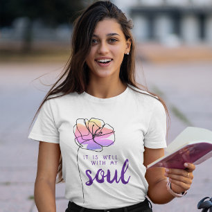 Het Gaat Wel Met Mijn Ziel Roze Bloem Motief Chris T-shirt