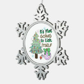 Het gaat zichzelf niet lukken bij de kerstcadeau. tin sneeuwvlok ornament (Rechts)