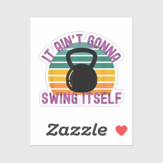 Het gaat zichzelf niet slingeren  Grappig Kettlebe Sticker (Vel)