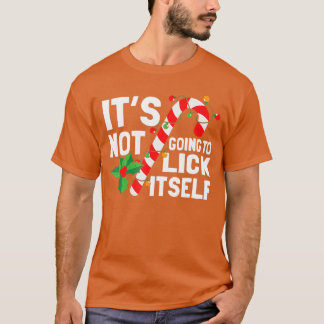 Het gaat zijn Kerst-candy cane vriend niet likken T-shirt
