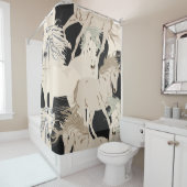 Het galoping paard naadloos patroon. Vierkant b Douchegordijn (In situ)