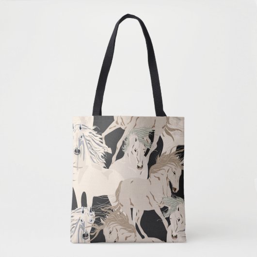 Het galoping paard naadloos patroon. Vierkant b Tote Bag (Voorkant)