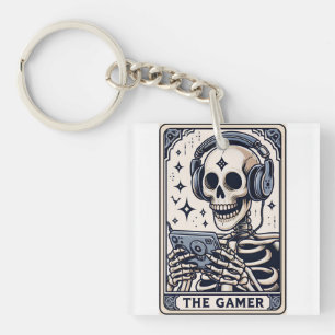 Het Gamer Skelet Tarot Card T-shirt Sleutelhanger