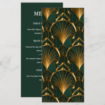 Het Gatsby Art Deco Huwelijksmenu kaart