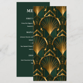 Het Gatsby Art Deco Huwelijksmenu kaart