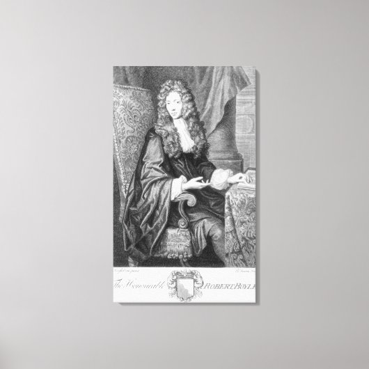 Het geachte Parlementslid Robert Boyle gegraveerd Canvas Afdruk (Voorkant)