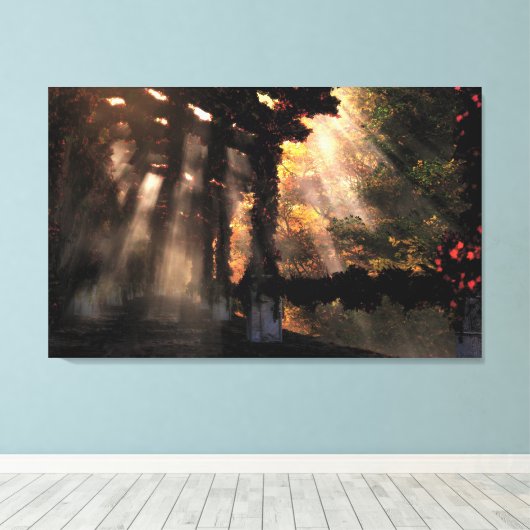 Het gearceerde pad (herfst) omwikkelde canvas (Insitu (Houten vloer))