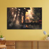 Het gearceerde pad (herfst) omwikkelde canvas afdruk (Insitu (Woonkamer))