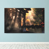 Het gearceerde pad (herfst) omwikkelde canvas afdruk (Insitu (Houten vloer))