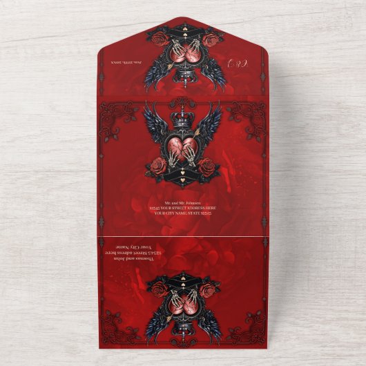 Het gebarsten hart: een gotische epos. all in one uitnodiging (Buitenkant)