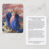 Het gebed dat de VS toevertrouwt aan Mary Immacula Visitekaartje (Voorkant / Achterkant)