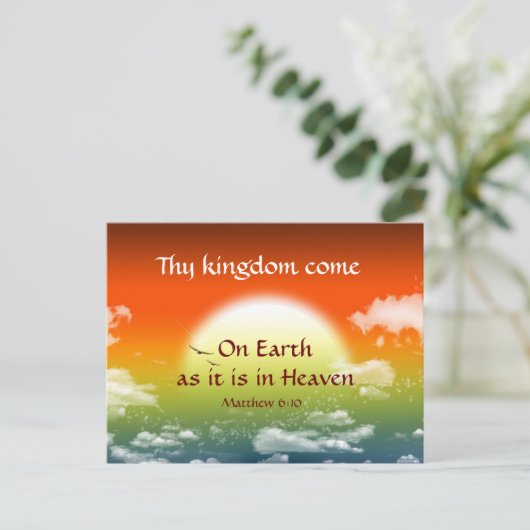 Het gebed des Heren Matteüs 6:10 Uw Koninkrijk kom Briefkaart (Staand voorkant)