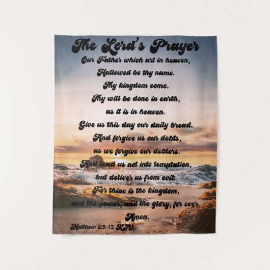 Het Gebed Des Heren Wandtapijt Wandkleed (Voorkant)