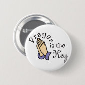 Het gebed is de sleutel ronde button 5,7 cm (Voorkant /achterkant)