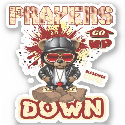 Het gebed stijgt Christelijk Sticker (Voorkant)