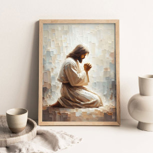 Het gebed van Christus, Christelijke Kunst, Jezus  Poster