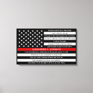 Het gebed van de brandweerman gepersonaliseerde Th Canvas Afdruk