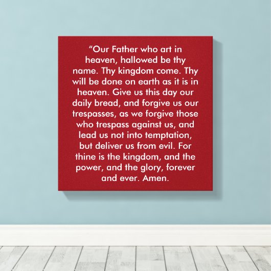 "Het gebed van de Heer" 12 x 12 omwikkeld doek Canvas Afdruk (Insitu (Houten vloer))