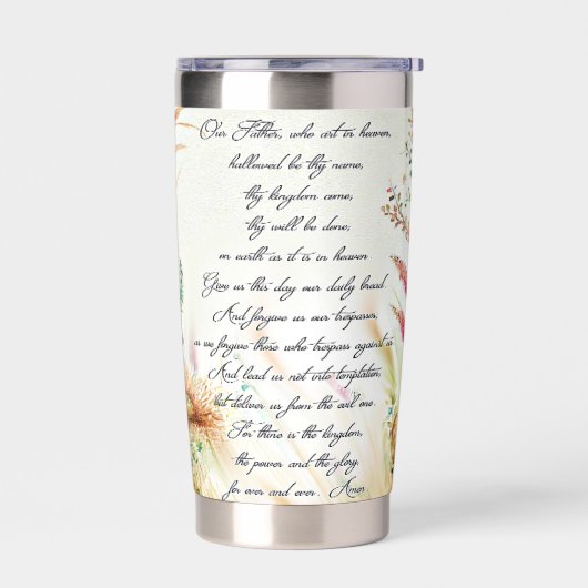 Het Gebed van de Heer boho floral Geïsoleerde Drinkbeker (Links)