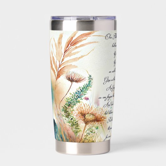 Het Gebed van de Heer boho floral Geïsoleerde Drinkbeker (Voorkant)