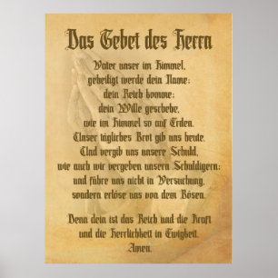 Het Gebed van de Heer (Duits) Poster