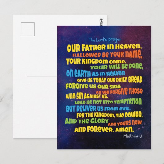 Het gebed van de Heer - een vader Briefkaart (Voorkant / Achterkant)
