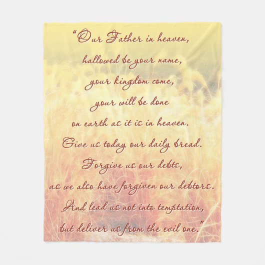 Het gebed van de Heer Fleece Deken (Voorkant)