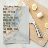 Het gebed van de Heer Keukenhanddoek Blauwe Pastel (Quarter Fold)