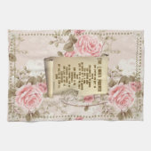 Het gebed van de Heer Keukenhanddoek Roze Rozen (Horizontaal)