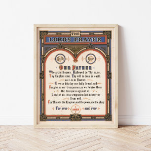 Het gebed van de Heer   Louis Prang & Co. Poster