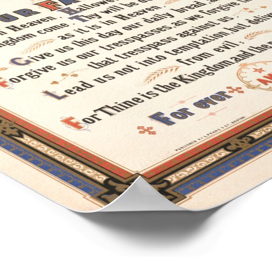 Het gebed van de Heer | Louis Prang & Co. Poster (Hoek)