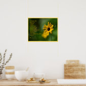 Het gebed van de Heer met bloemen Poster (Keuken)