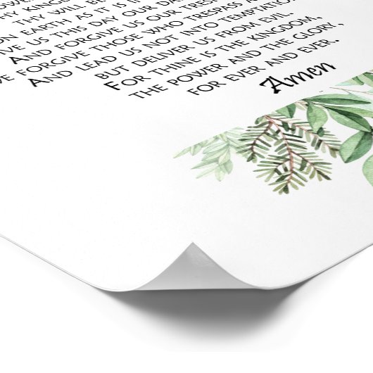 Het gebed van de Heer met Griekenland ~ Matthew 6: Poster (Hoek)