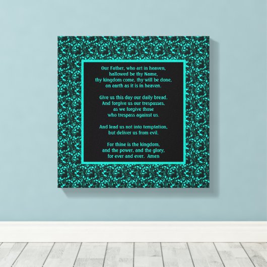 Het gebed van de Heer Onze vader Abstracte grens Canvas Afdruk (Insitu (Houten vloer))
