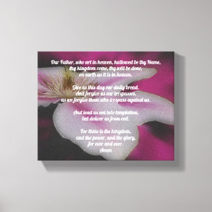 Het gebed van de Heer Onze Vader Clematis Canvas Afdruk