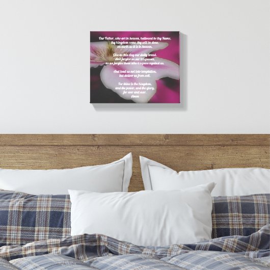 Het gebed van de Heer Onze Vader Clematis Canvas Afdruk (Insitu (Slaapkamer))
