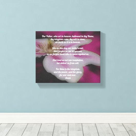 Het gebed van de Heer Onze Vader Clematis Canvas Afdruk (Insitu (Houten vloer))