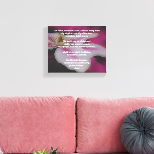 Het gebed van de Heer Onze Vader Clematis Canvas Afdruk (Insitu (Woonkamer))