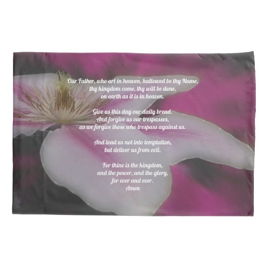 Het gebed van de Heer Onze Vader Clematis Kussensloop (Achterkant)