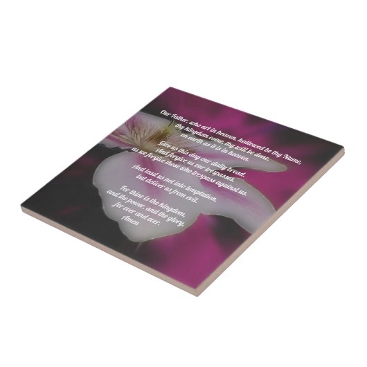 Het gebed van de Heer Onze Vader Clematis Tegeltje (Zijkant)